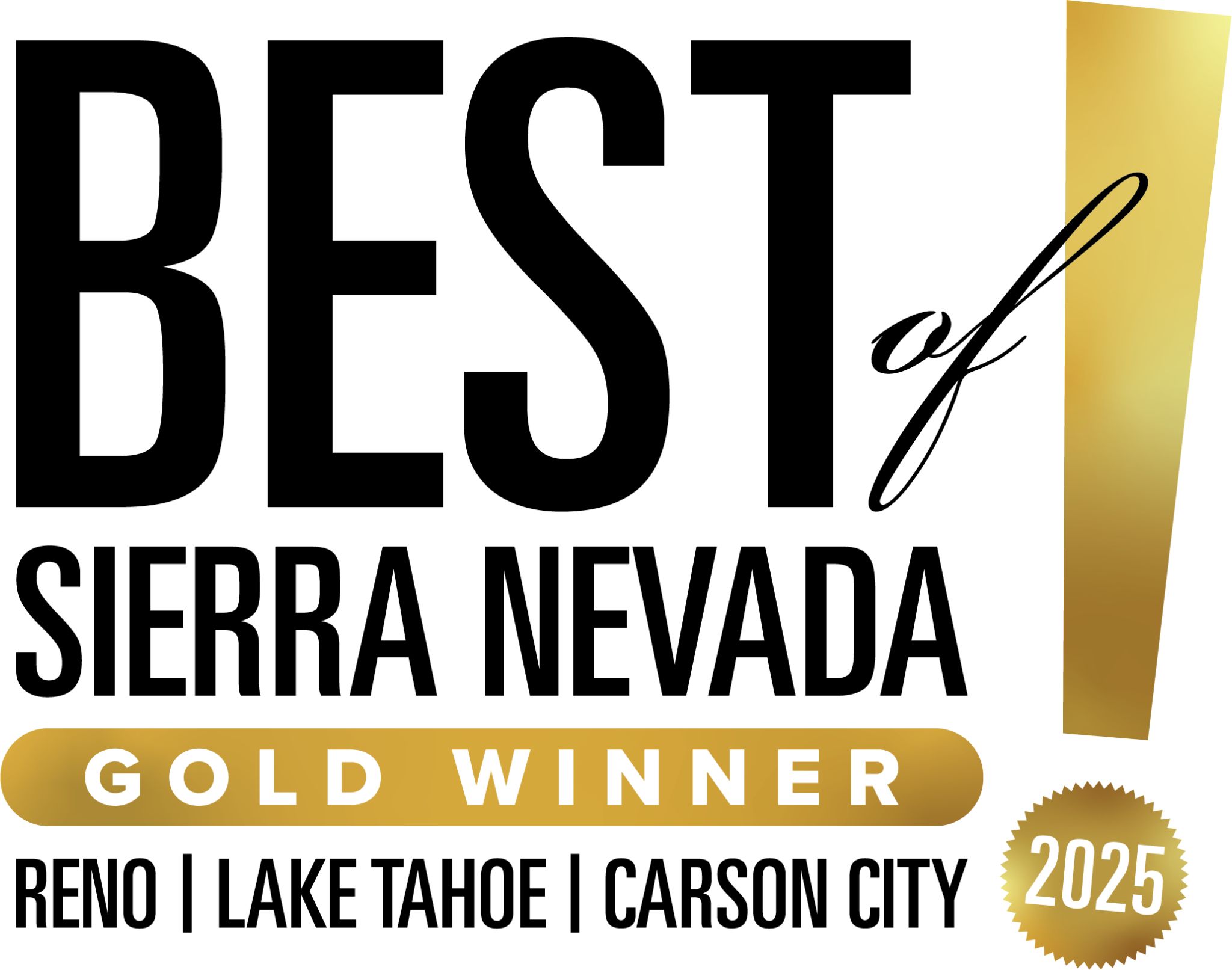 Best of Sierra Nevada Gold Winner 2025 award badge for R+H Aesthetic Medicine, Lake Tahoe